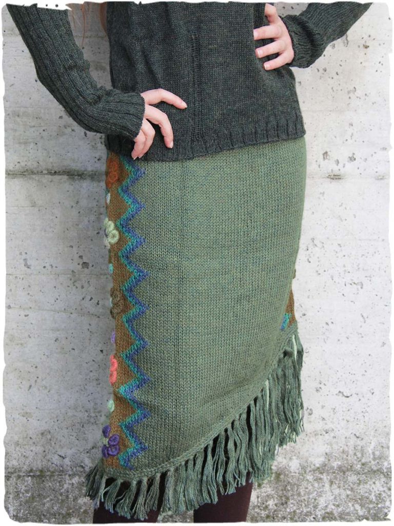 Apache wool knit skirt - Alpaca wool skirts - La Mamita