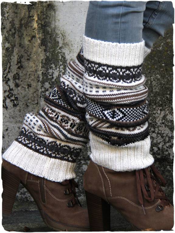 Ethnic alpaca leg-warmers