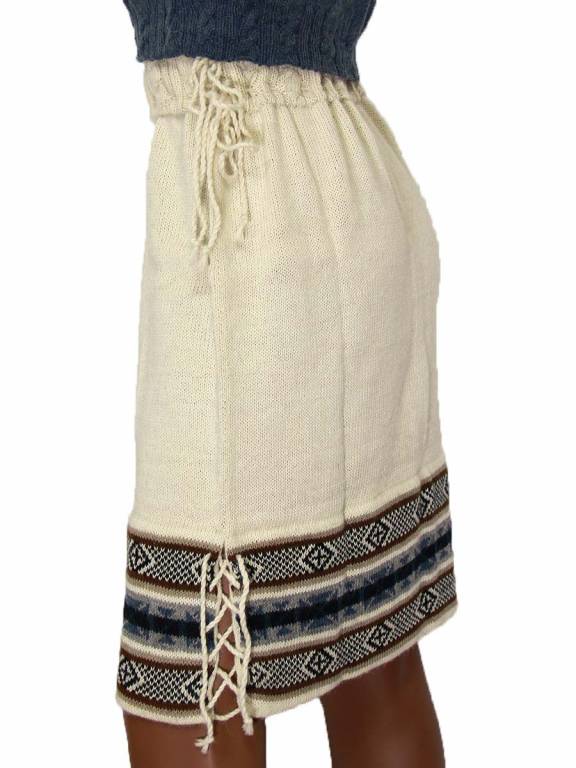 Blu alpaca wool knit skirt