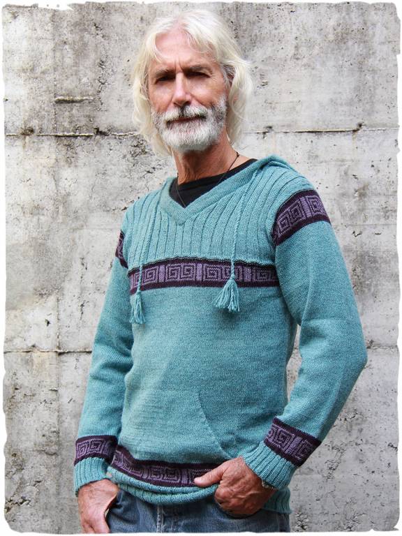 Celtico alpaca wool hooded sweater - UNISEX