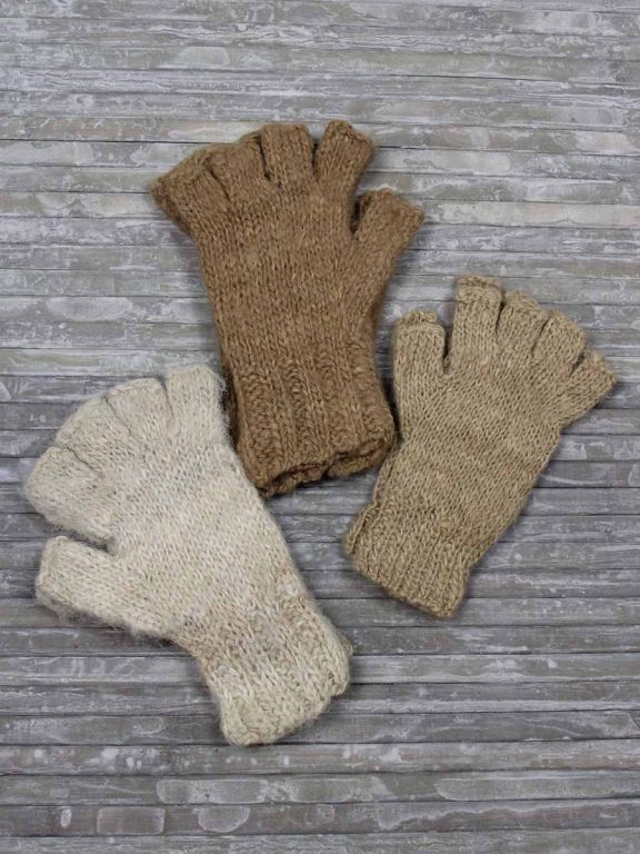 Alpaca wool fingerless gloves discount