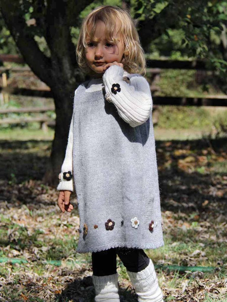 Wool baby girl sleeveless dress Milly Alpaca wool baby girl