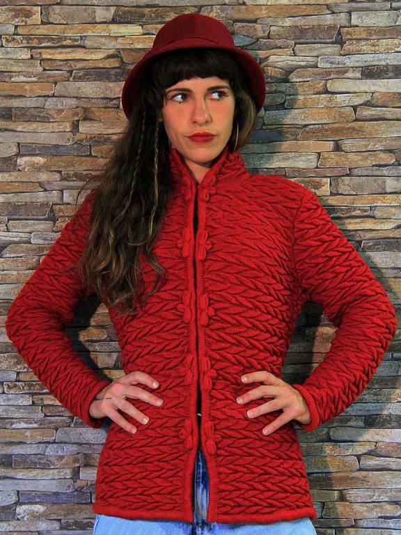 Alpaca winter cardigan Kira