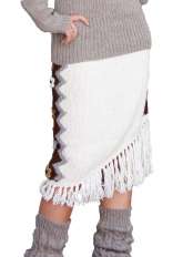 gonna longuette di lana bianca apache