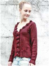 cardigan alpaca rosso new flower