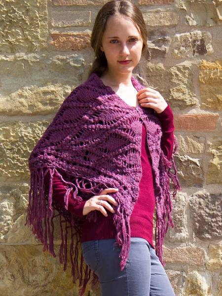 Alpaca poncho shawl Penelope