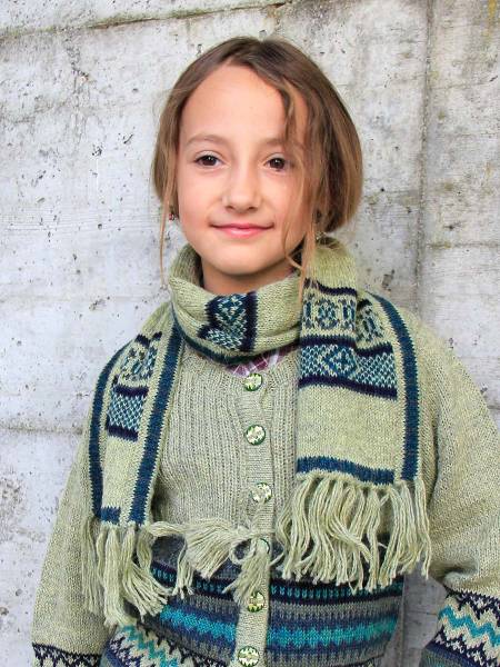 Girls alpaca wool scarf Pippi