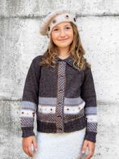 cardigan lana alpaca bimba Bianca.