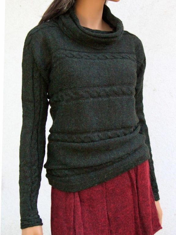 Hohe Hals Alpaka Pullover - Celia.