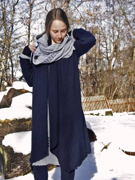 Long cardigan in alpaca wool Robin