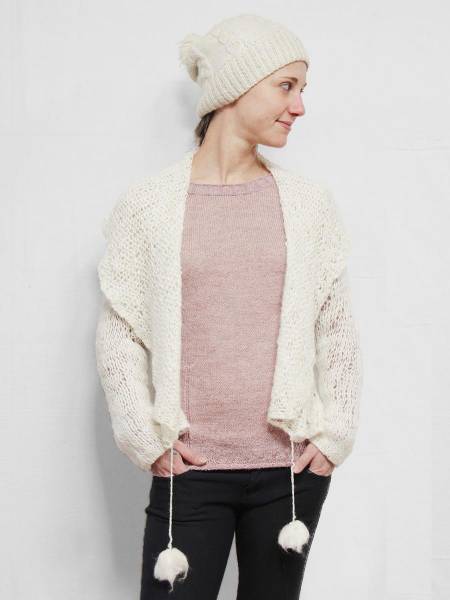 Knitted bolero in rustic alpaca Annie
