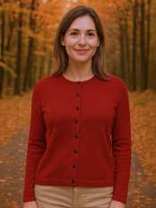 cardigan cashmere Ofelia Rosso acceso.