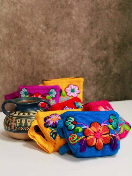 Ethnic fabric wallet Flory