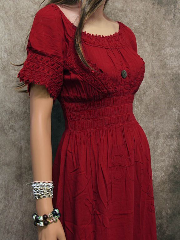 Country ethnic dress One colour dresses Summer clothes La Mamita