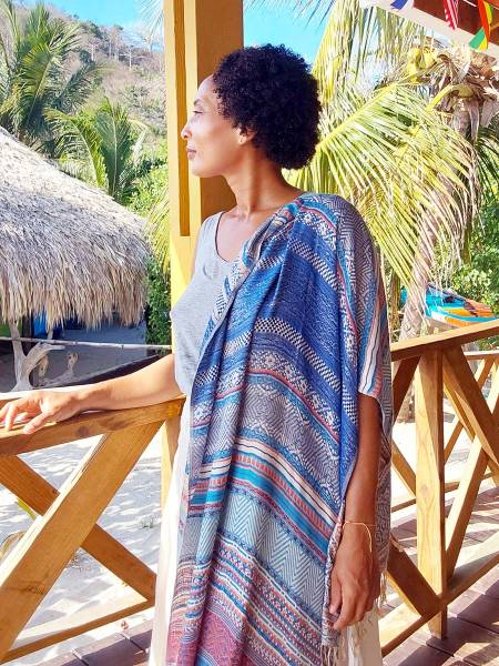 Silk scarf Sea