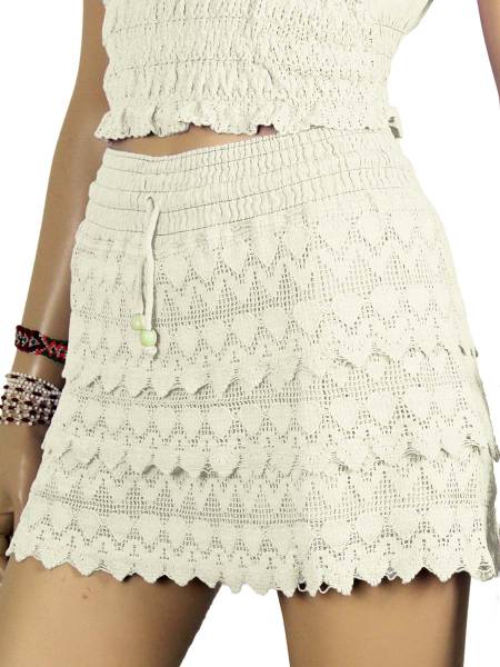 Summer ethnic embroidered shorts Peru