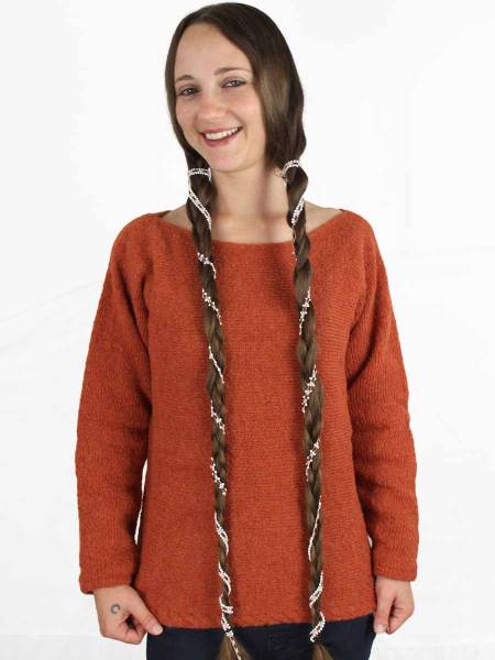 Women's boat-neck alpaca sweater Clarissa