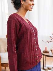 Cardigan donna rosso Aretha.